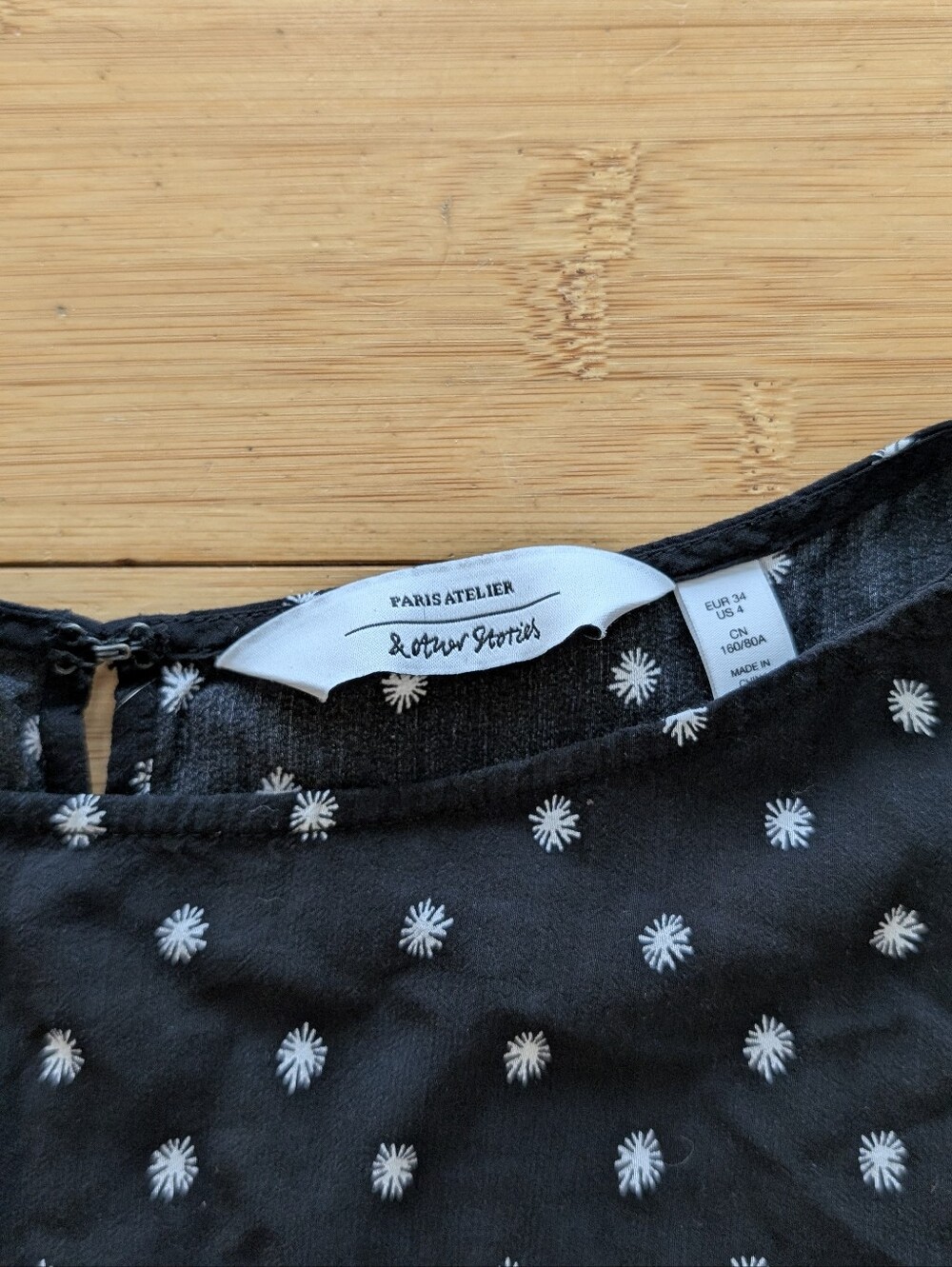 & Other Stories Black Starburst Dolman Sleeve Mini Dress - Picture 3 of 10